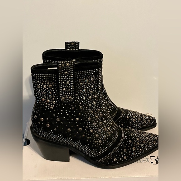 Elegant Black Studded Ankle Booties by ISNOM - Picture 3 of 16